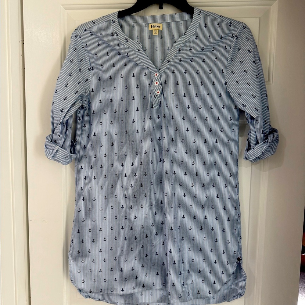 Hatley Nautical Anchors Tunic Top size Medium